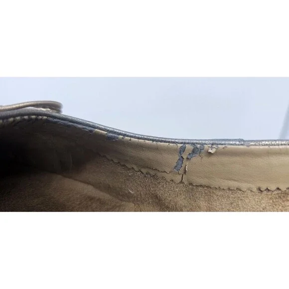 Aerosoles Beckon Metallic Blue & Gold Bow Leather Flats Women US 9.5M Cap Toe - Picture 11 of 16